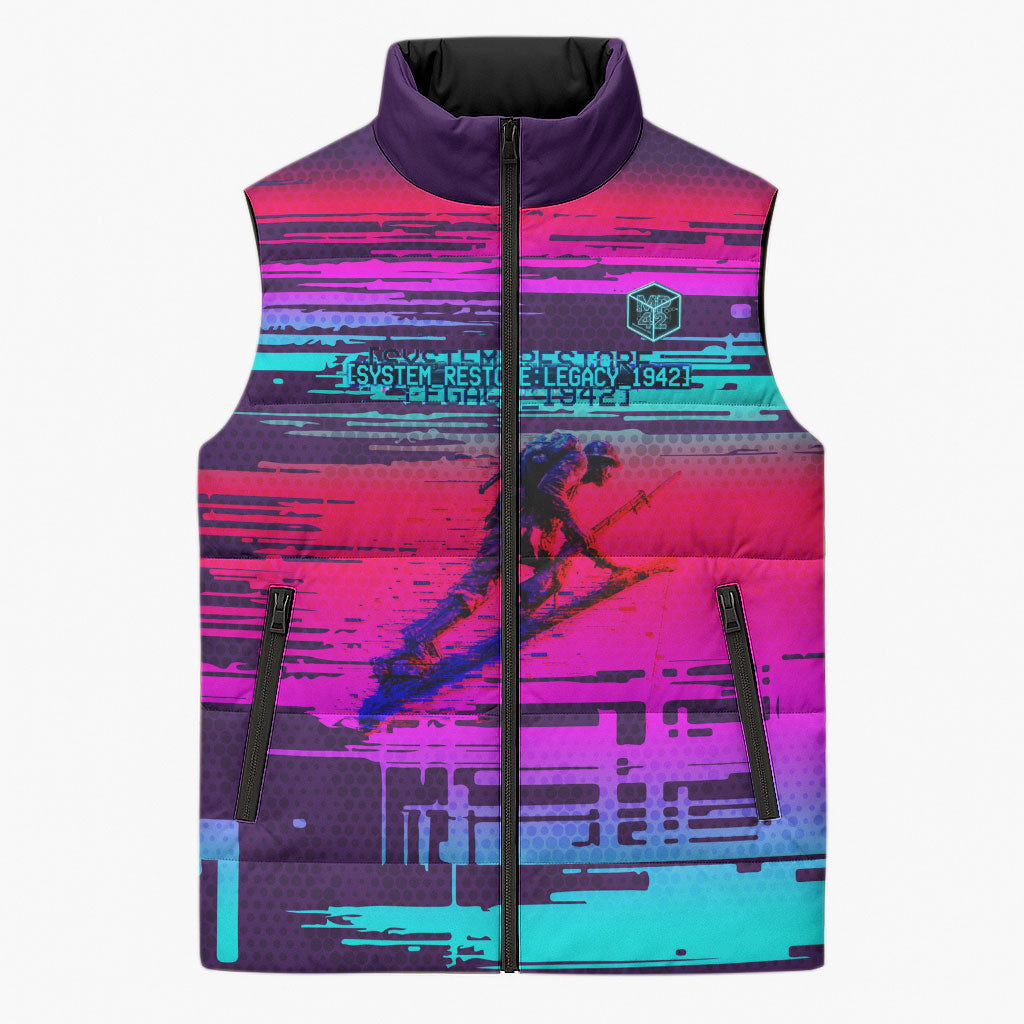 Montford Point Marines Legacy 1942 Sleeveless Puffer Jacket The Right To Fight Retro Glitch Vaporwave Art