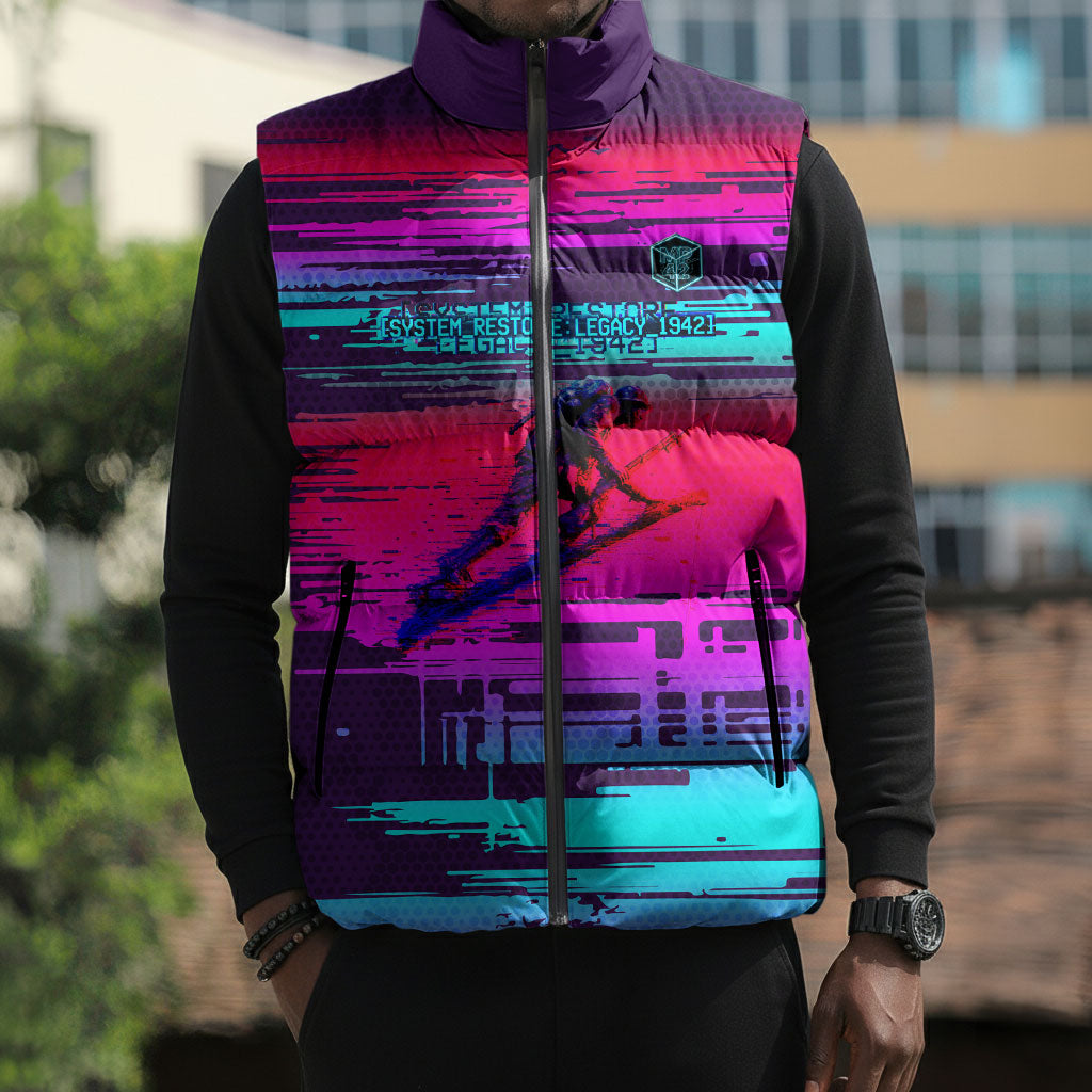Montford Point Marines Legacy 1942 Sleeveless Puffer Jacket The Right To Fight Retro Glitch Vaporwave Art