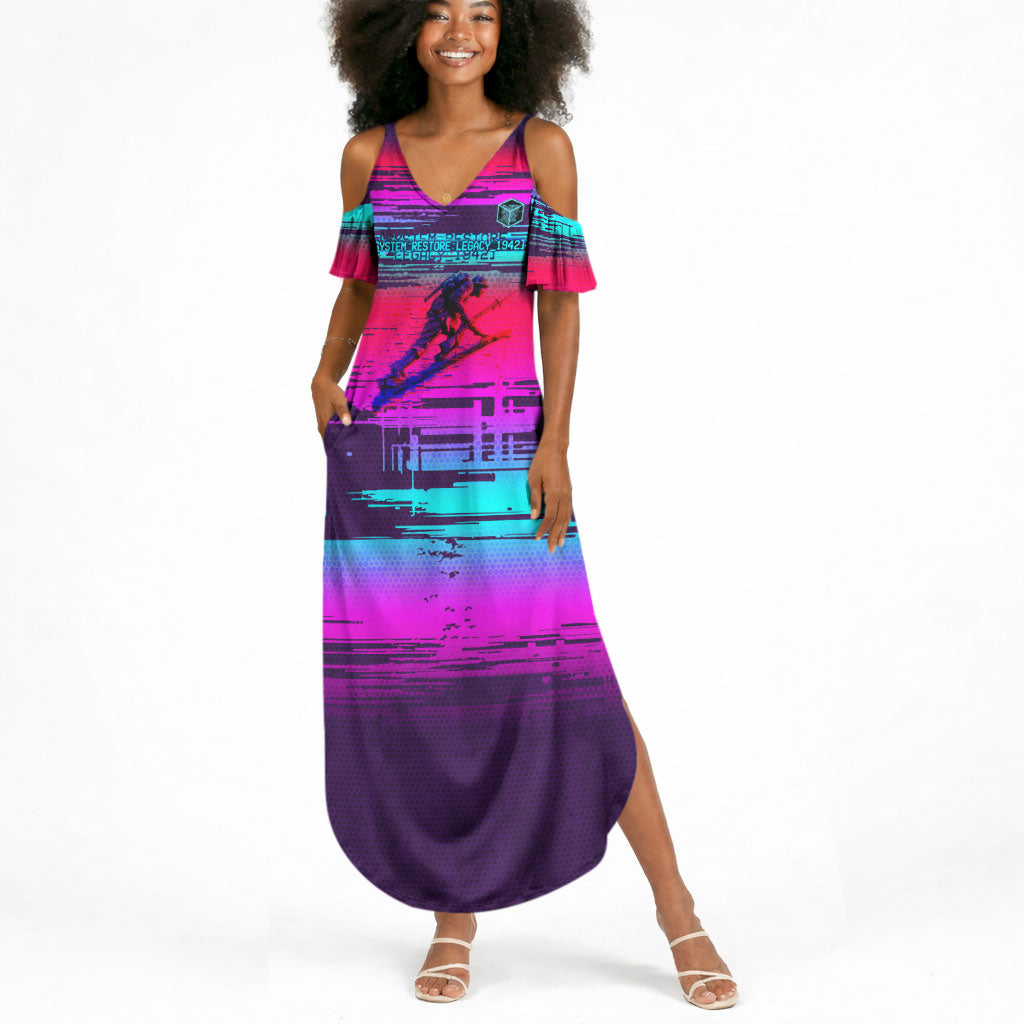 Montford Point Marines Legacy 1942 Summer Maxi Dress The Right To Fight Retro Glitch Vaporwave Art