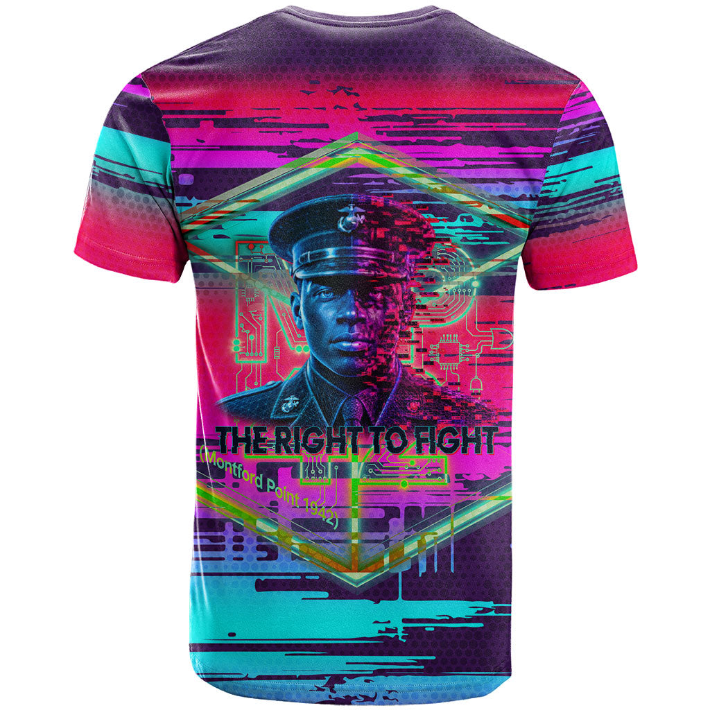 Montford Point Marines Legacy 1942 T shirt The Right To Fight Retro Glitch Vaporwave Art