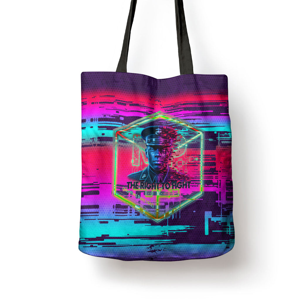 Montford Point Marines Legacy 1942 Tote Bag The Right To Fight Retro Glitch Vaporwave Art