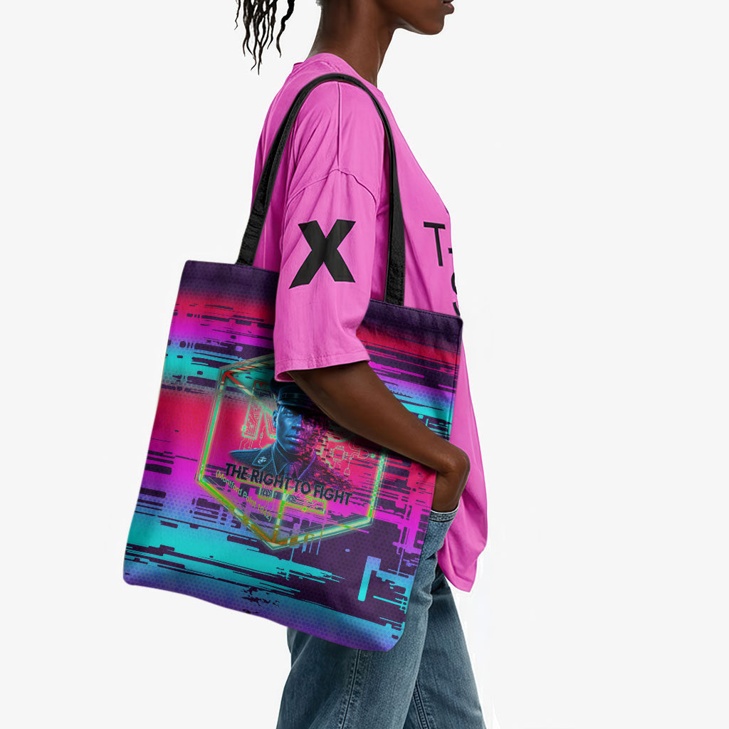 Montford Point Marines Legacy 1942 Tote Bag The Right To Fight Retro Glitch Vaporwave Art