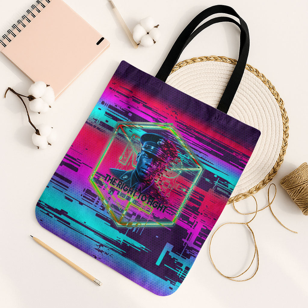 Montford Point Marines Legacy 1942 Tote Bag The Right To Fight Retro Glitch Vaporwave Art