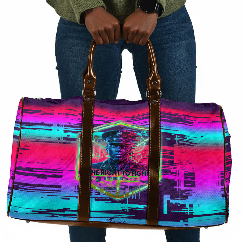 Montford Point Marines Legacy 1942 Travel Bag The Right To Fight Retro Glitch Vaporwave Art