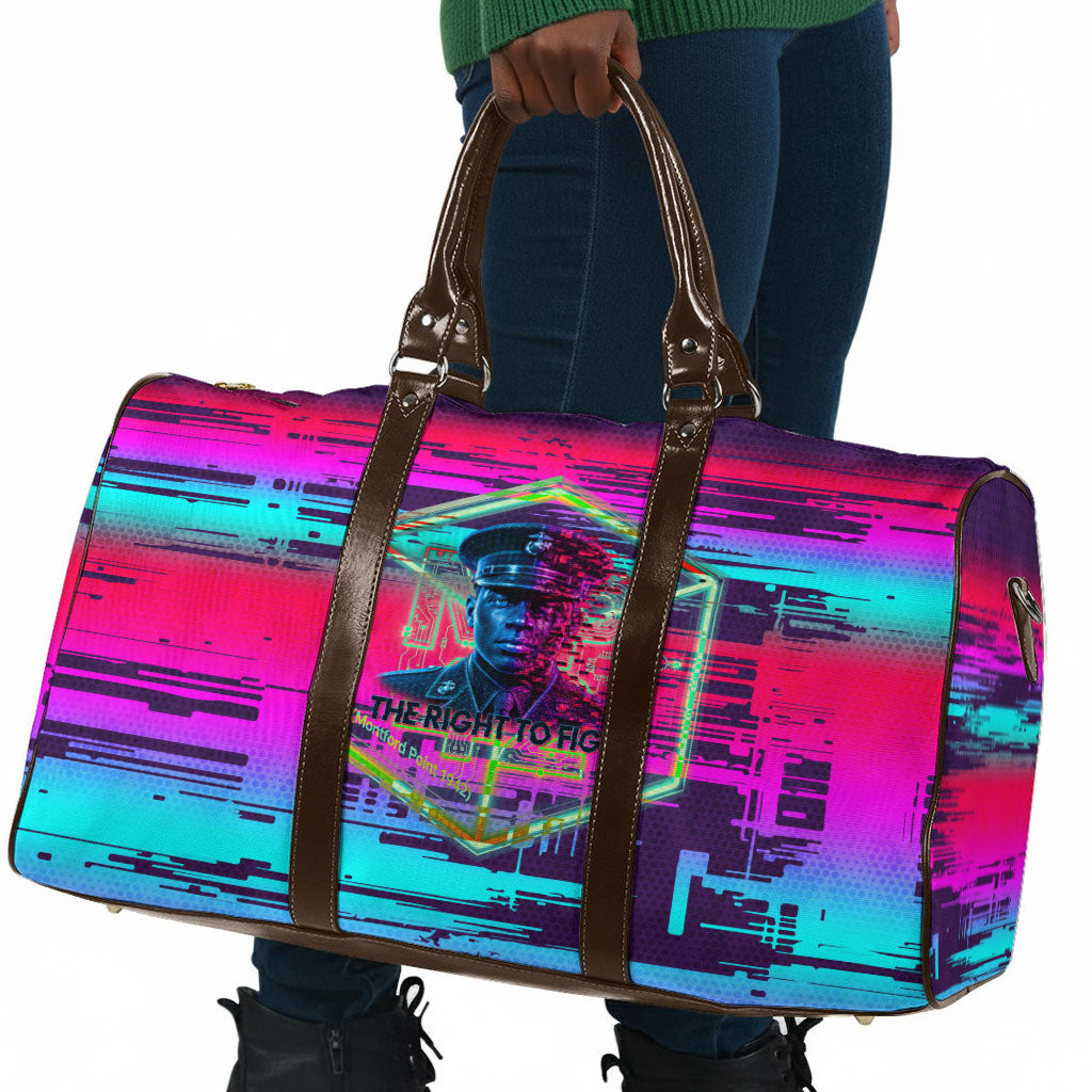 Montford Point Marines Legacy 1942 Travel Bag The Right To Fight Retro Glitch Vaporwave Art