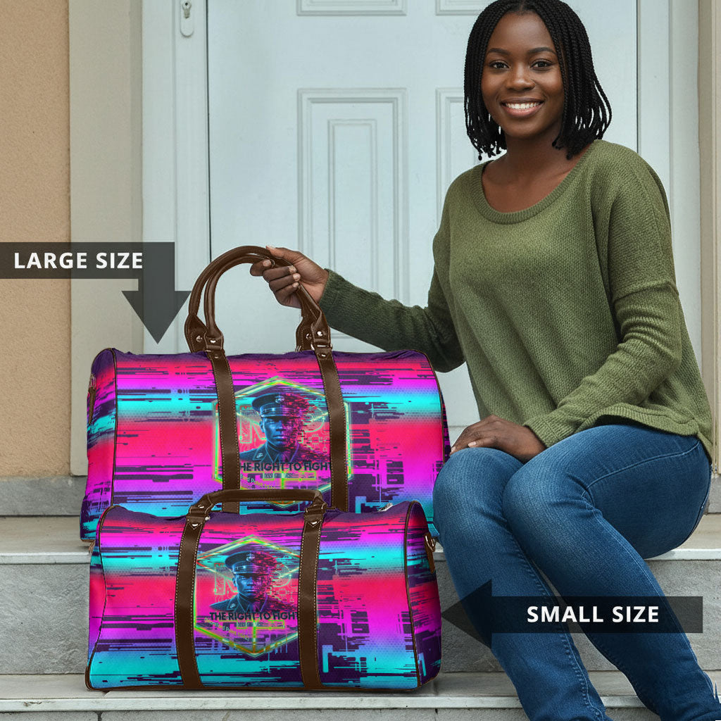 Montford Point Marines Legacy 1942 Travel Bag The Right To Fight Retro Glitch Vaporwave Art
