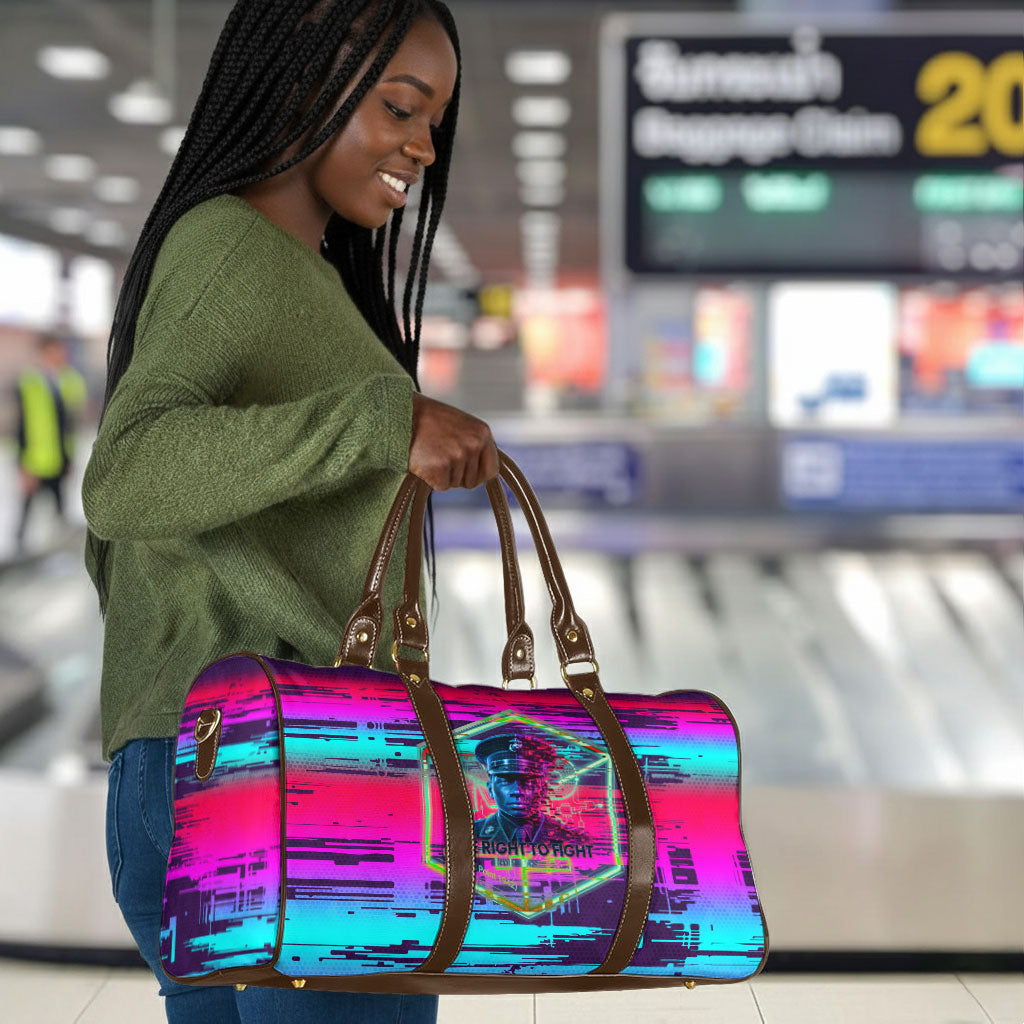 Montford Point Marines Legacy 1942 Travel Bag The Right To Fight Retro Glitch Vaporwave Art