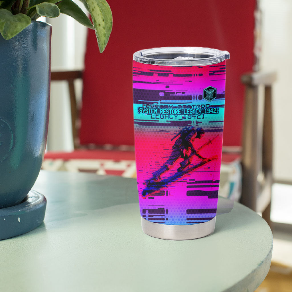 Montford Point Marines Legacy 1942 Tumbler Cup The Right To Fight Retro Glitch Vaporwave Art