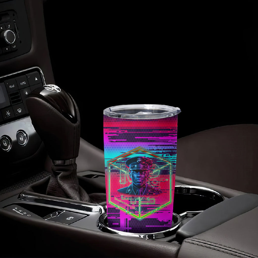 Montford Point Marines Legacy 1942 Tumbler Cup The Right To Fight Retro Glitch Vaporwave Art