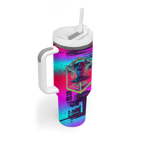 Montford Point Marines Legacy 1942 Tumbler With Handle The Right To Fight Retro Glitch Vaporwave Art