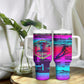 Montford Point Marines Legacy 1942 Tumbler With Handle The Right To Fight Retro Glitch Vaporwave Art