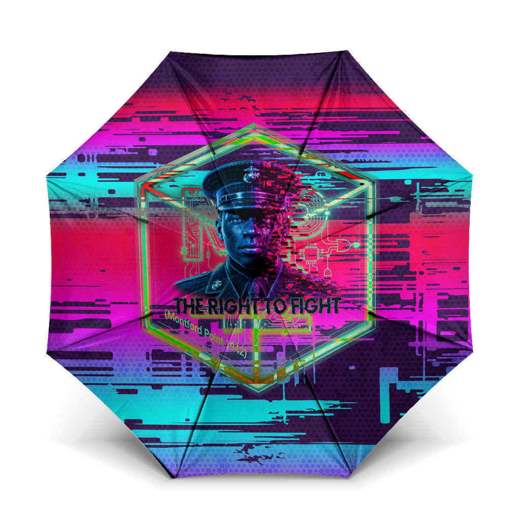 Montford Point Marines Legacy 1942 Umbrella The Right To Fight Retro Glitch Vaporwave Art