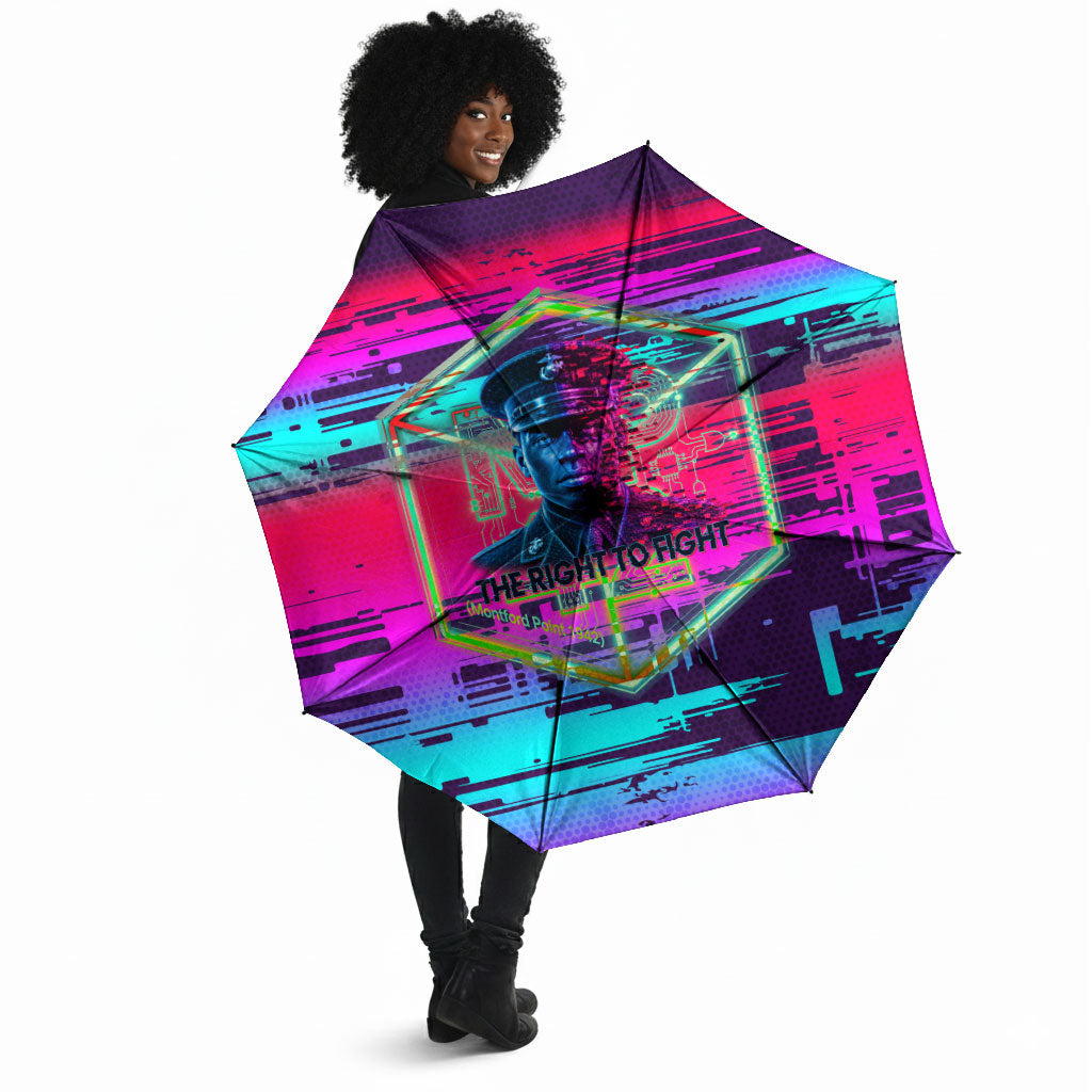 Montford Point Marines Legacy 1942 Umbrella The Right To Fight Retro Glitch Vaporwave Art