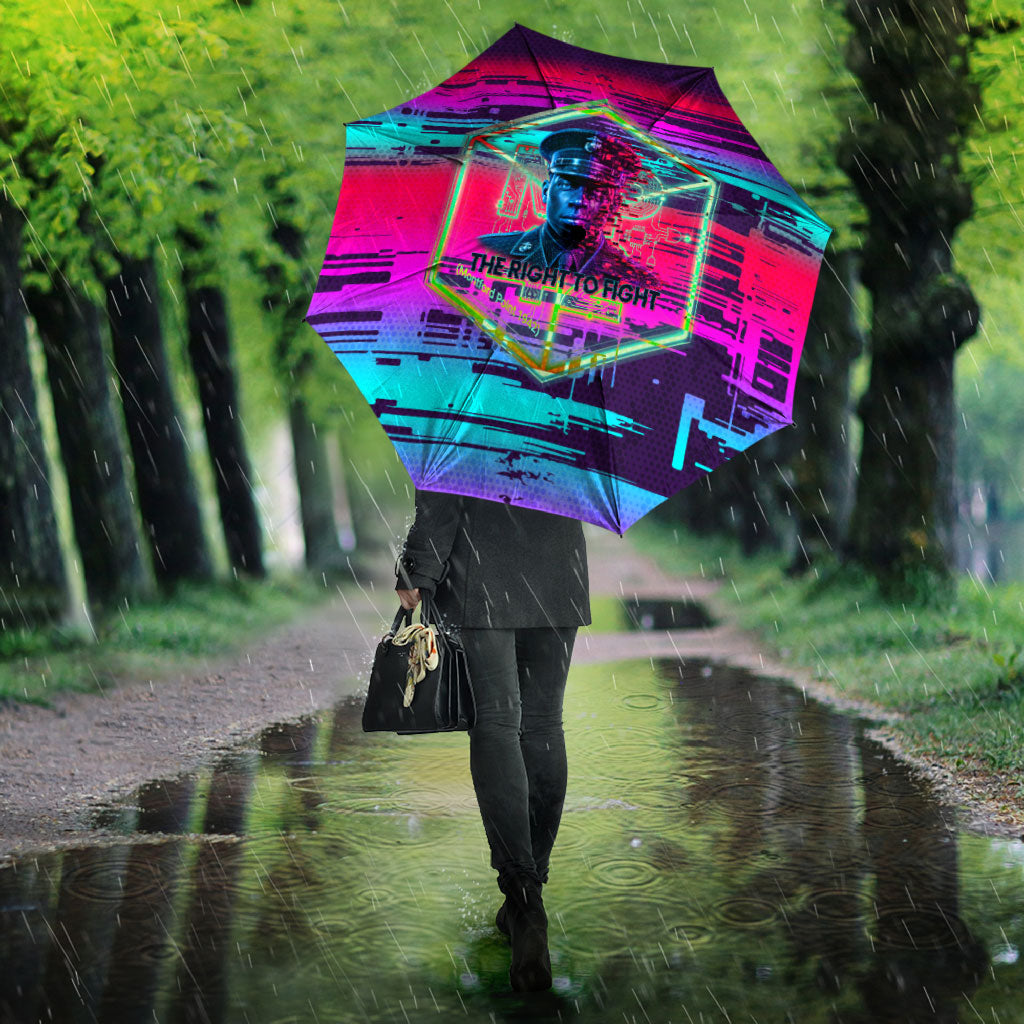 Montford Point Marines Legacy 1942 Umbrella The Right To Fight Retro Glitch Vaporwave Art