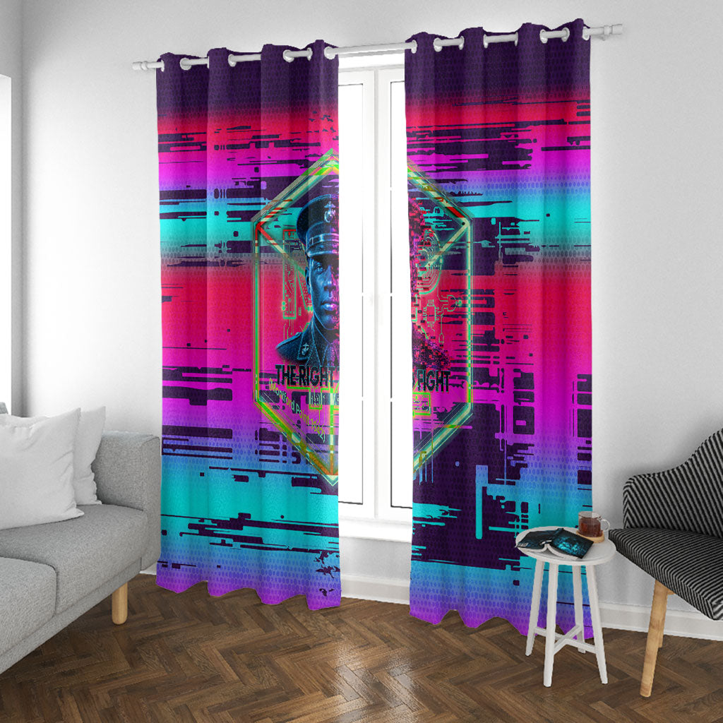 Montford Point Marines Legacy 1942 Window Curtain The Right To Fight Retro Glitch Vaporwave Art