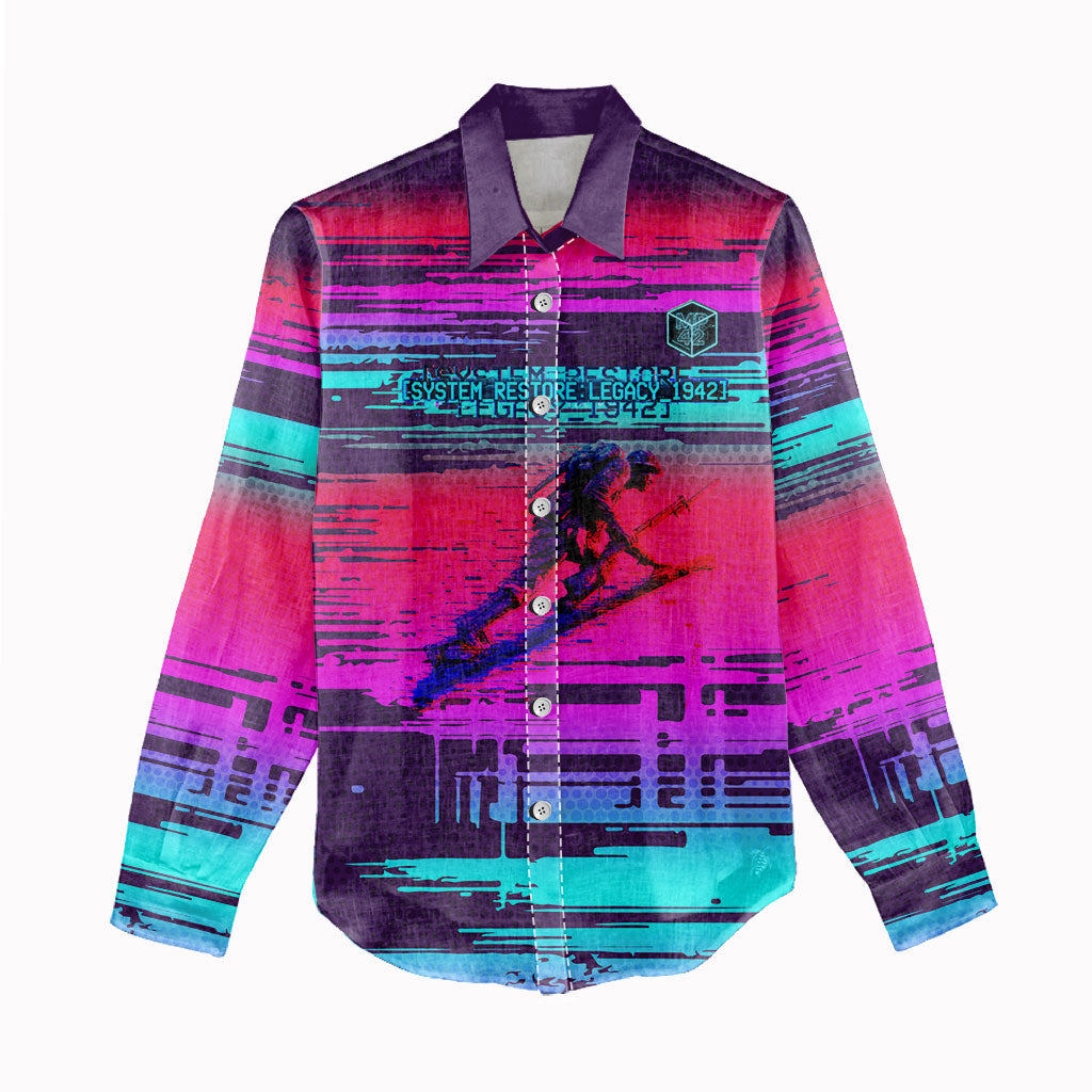 Montford Point Marines Legacy 1942 Women Casual Shirt The Right To Fight Retro Glitch Vaporwave Art