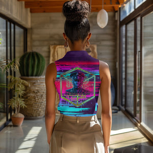 Montford Point Marines Legacy 1942 Women Sleeveless Polo Shirt The Right To Fight Retro Glitch Vaporwave Art