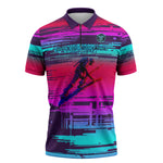 Montford Point Marines Legacy 1942 Zipper Polo Shirt The Right To Fight Retro Glitch Vaporwave Art