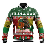 Guinea Bissau Christmas Baseball Jacket Santa Penguin Christmas Tree and Snowflake - African Pride