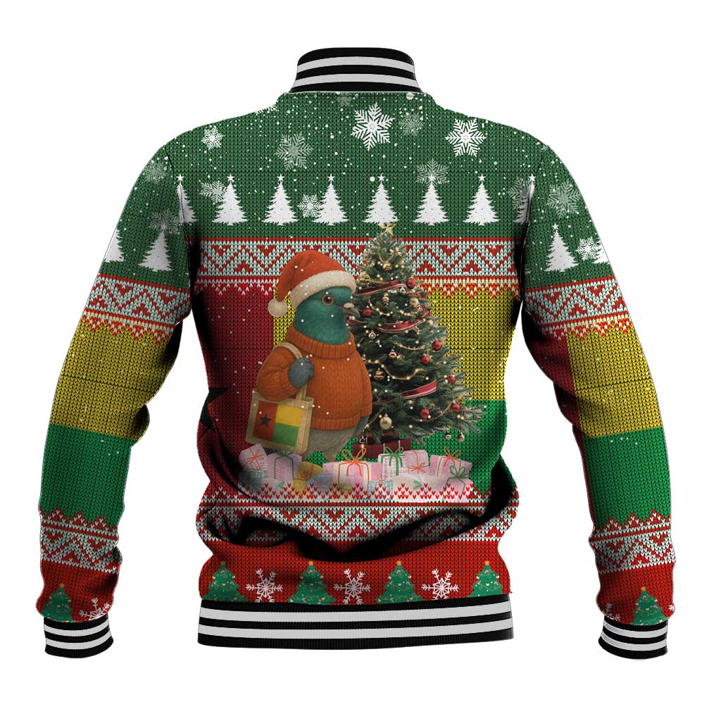 Guinea Bissau Christmas Baseball Jacket Santa Penguin Christmas Tree and Snowflake - African Pride