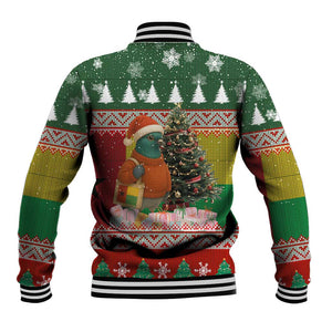 Guinea Bissau Christmas Baseball Jacket Santa Penguin Christmas Tree and Snowflake - African Pride