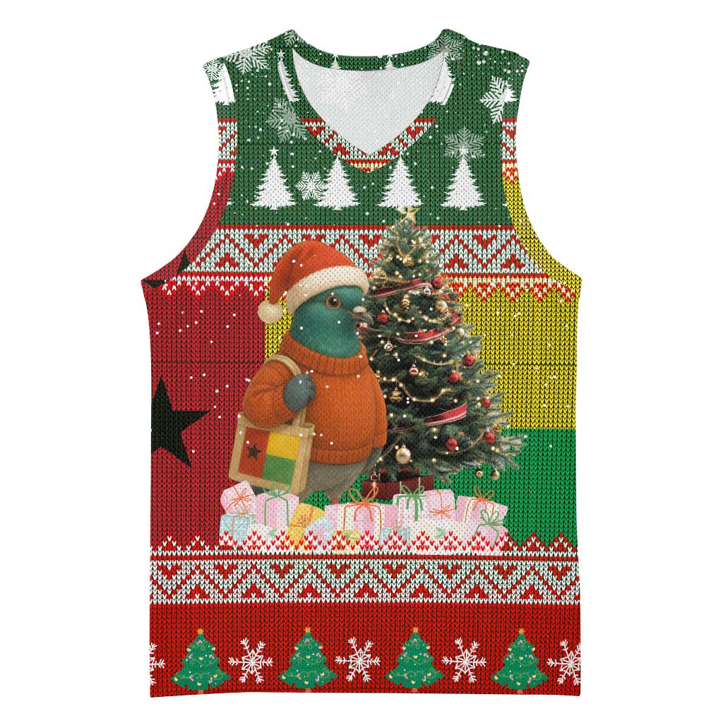Guinea Bissau Christmas Basketball Jersey Santa Penguin Christmas Tree and Snowflake - African Pride