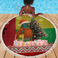 Guinea Bissau Christmas Beach Blanket Santa Penguin Christmas Tree and Snowflake - African Pride