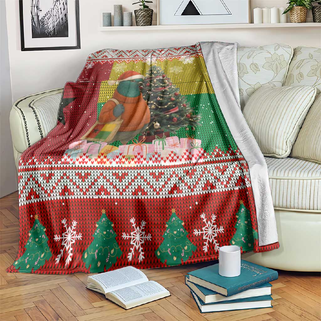 Guinea Bissau Christmas Blanket Santa Penguin Christmas Tree and Snowflake - African Pride
