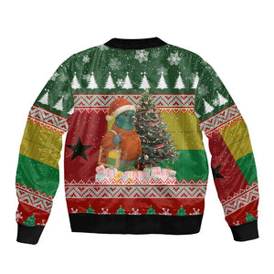 Guinea Bissau Christmas Bomber Jacket Santa Penguin Christmas Tree and Snowflake - African Pride