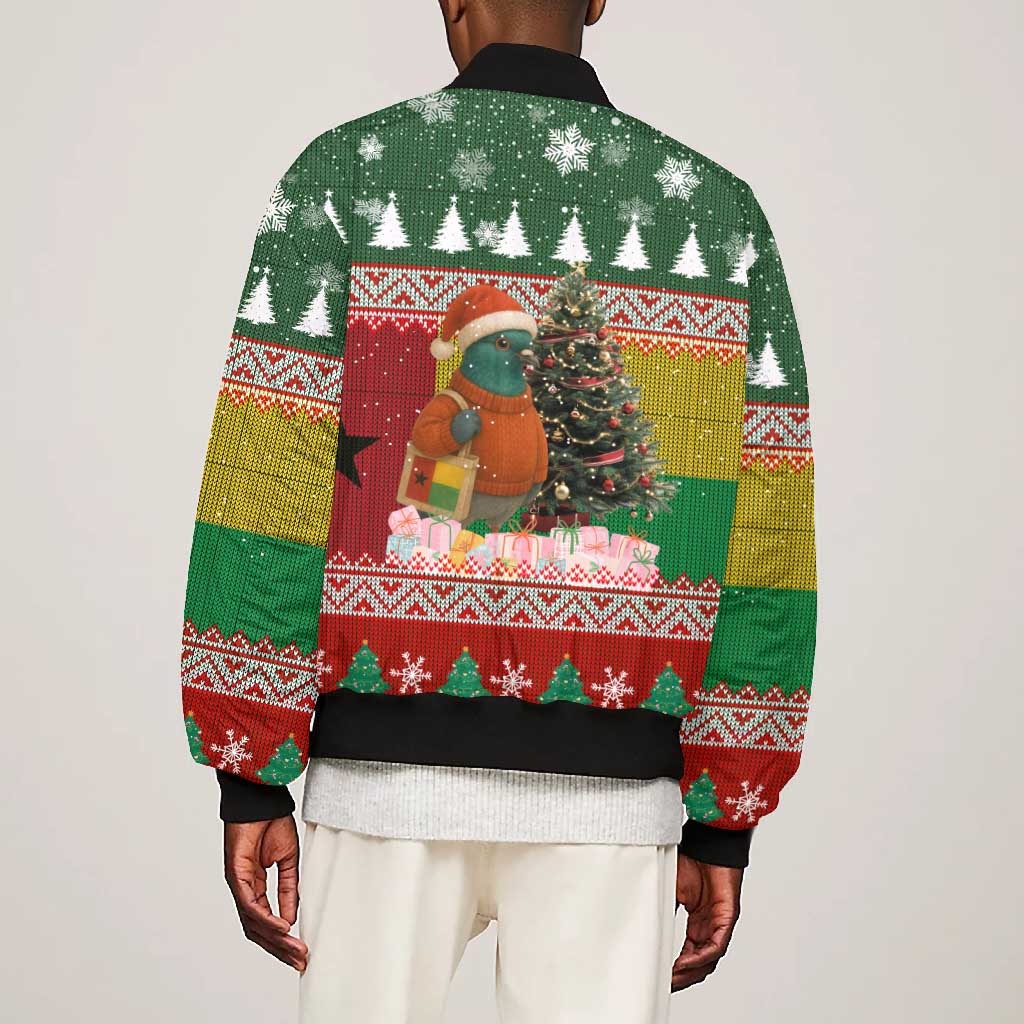 Guinea Bissau Christmas Bomber Jacket Santa Penguin Christmas Tree and Snowflake - African Pride