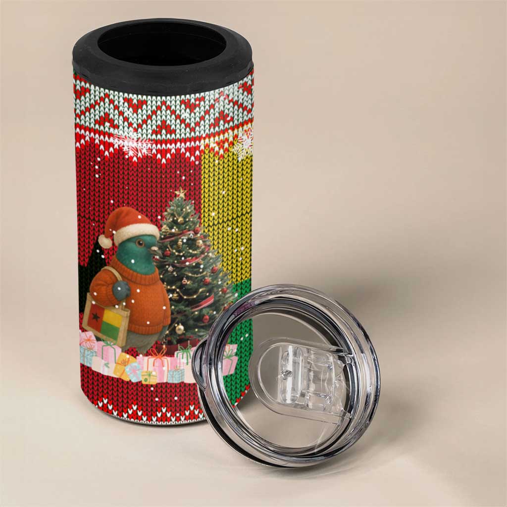 Guinea Bissau Christmas 4 in 1 Can Cooler Tumbler Santa Penguin Christmas Tree and Snowflake - African Pride