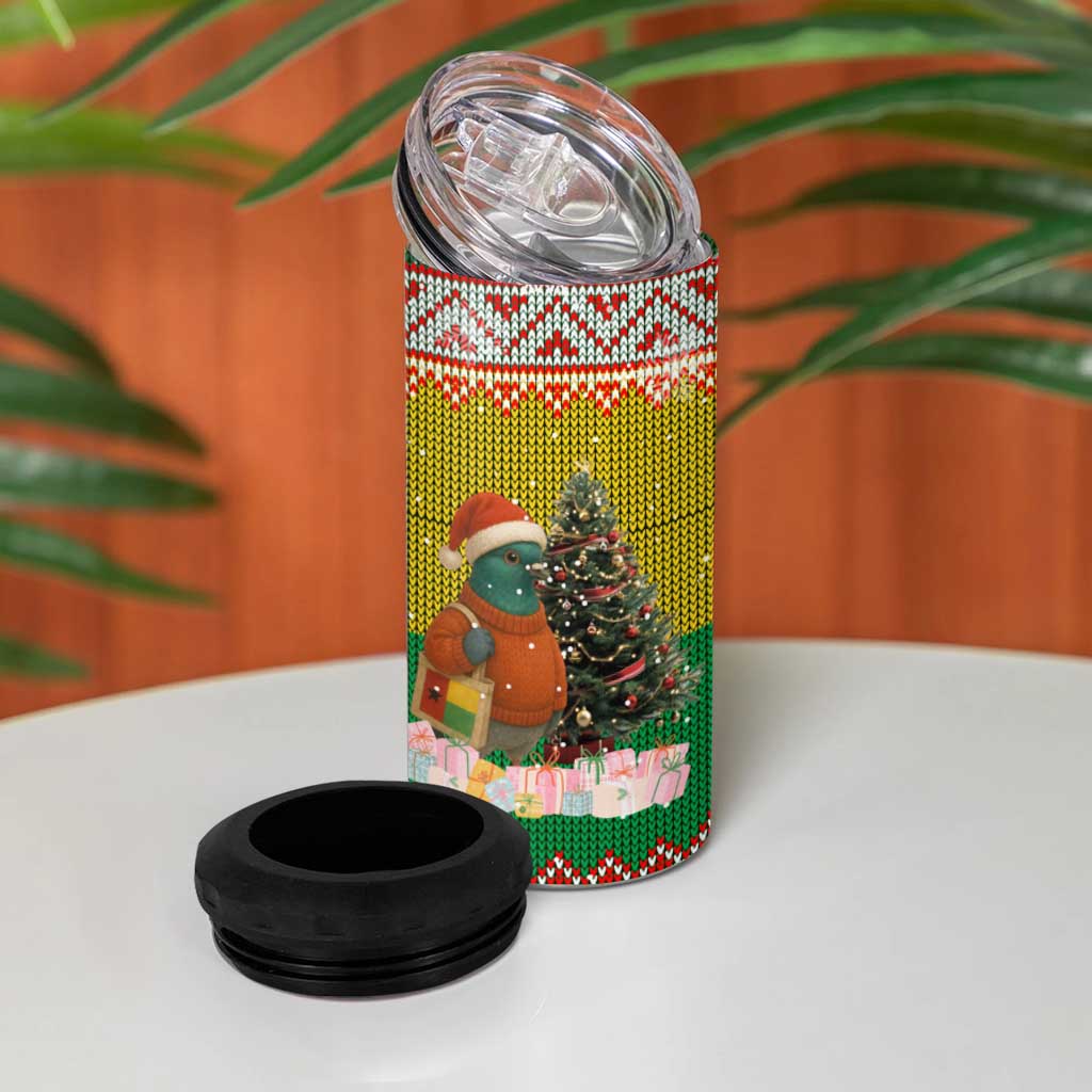 Guinea Bissau Christmas 4 in 1 Can Cooler Tumbler Santa Penguin Christmas Tree and Snowflake - African Pride