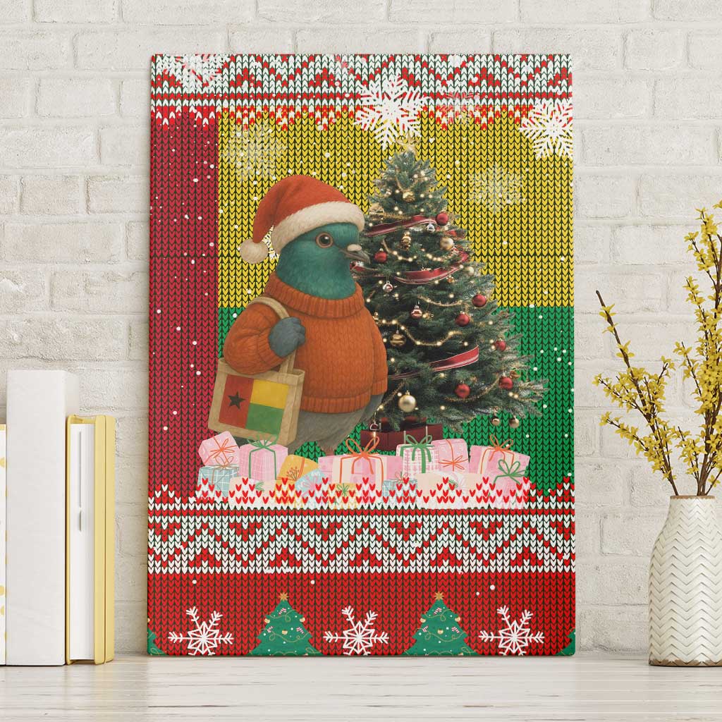 Guinea Bissau Christmas Canvas Wall Art Santa Penguin Christmas Tree and Snowflake - African Pride