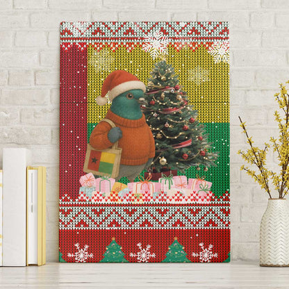 Guinea Bissau Christmas Canvas Wall Art Santa Penguin Christmas Tree and Snowflake - African Pride