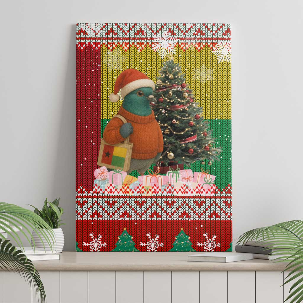 Guinea Bissau Christmas Canvas Wall Art Santa Penguin Christmas Tree and Snowflake - African Pride