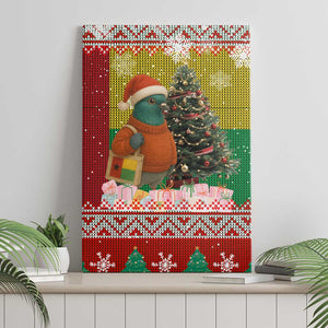 Guinea Bissau Christmas Canvas Wall Art Santa Penguin Christmas Tree and Snowflake - African Pride