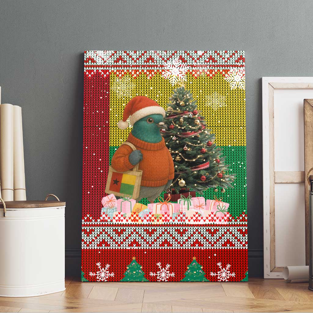 Guinea Bissau Christmas Canvas Wall Art Santa Penguin Christmas Tree and Snowflake - African Pride