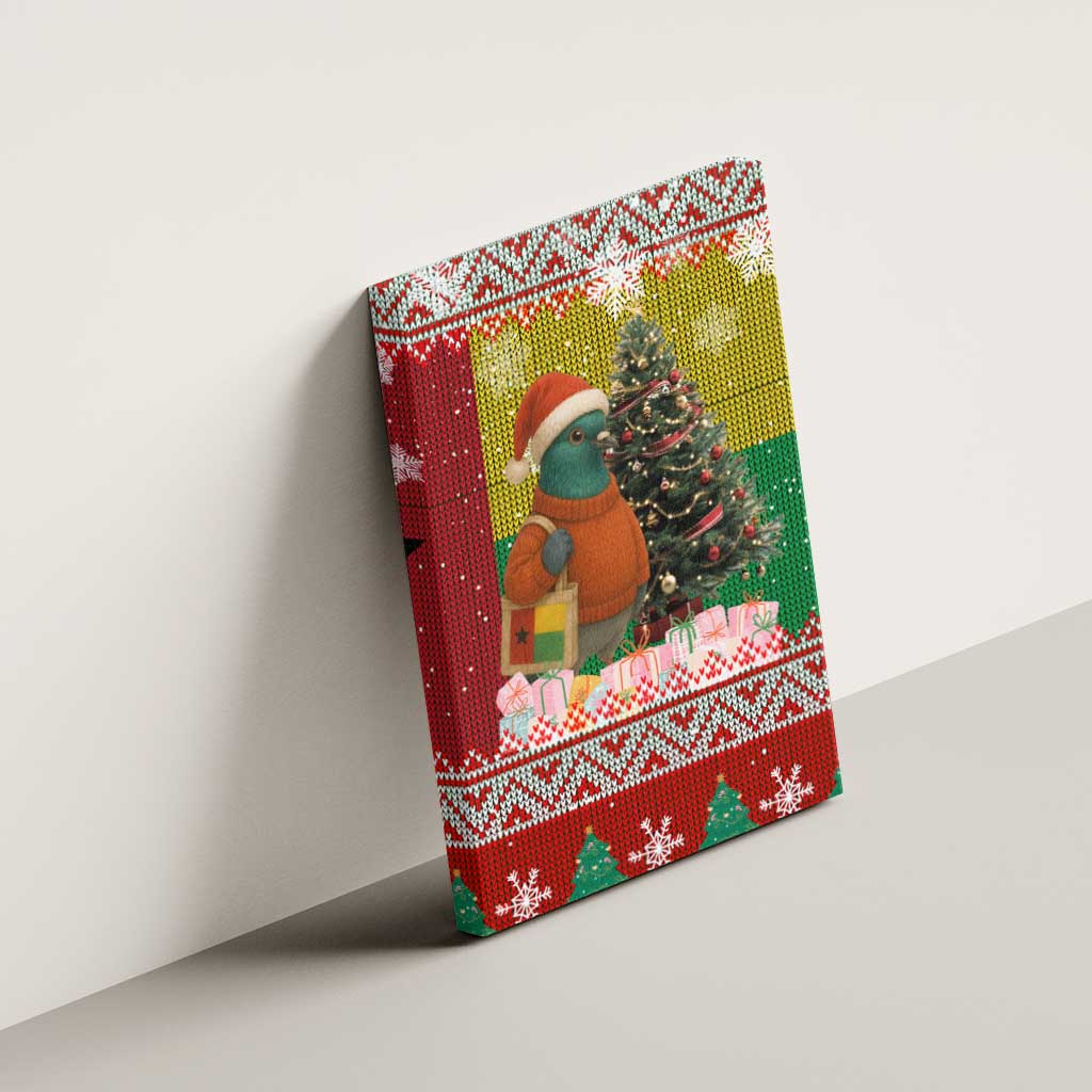 Guinea Bissau Christmas Canvas Wall Art Santa Penguin Christmas Tree and Snowflake - African Pride