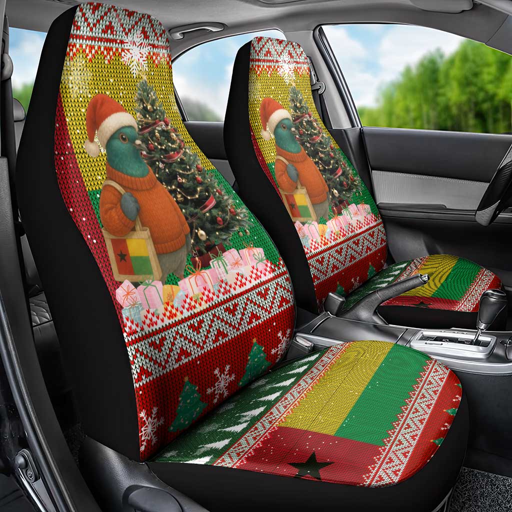 Guinea Bissau Christmas Car Seat Cover Santa Penguin Christmas Tree and Snowflake - African Pride