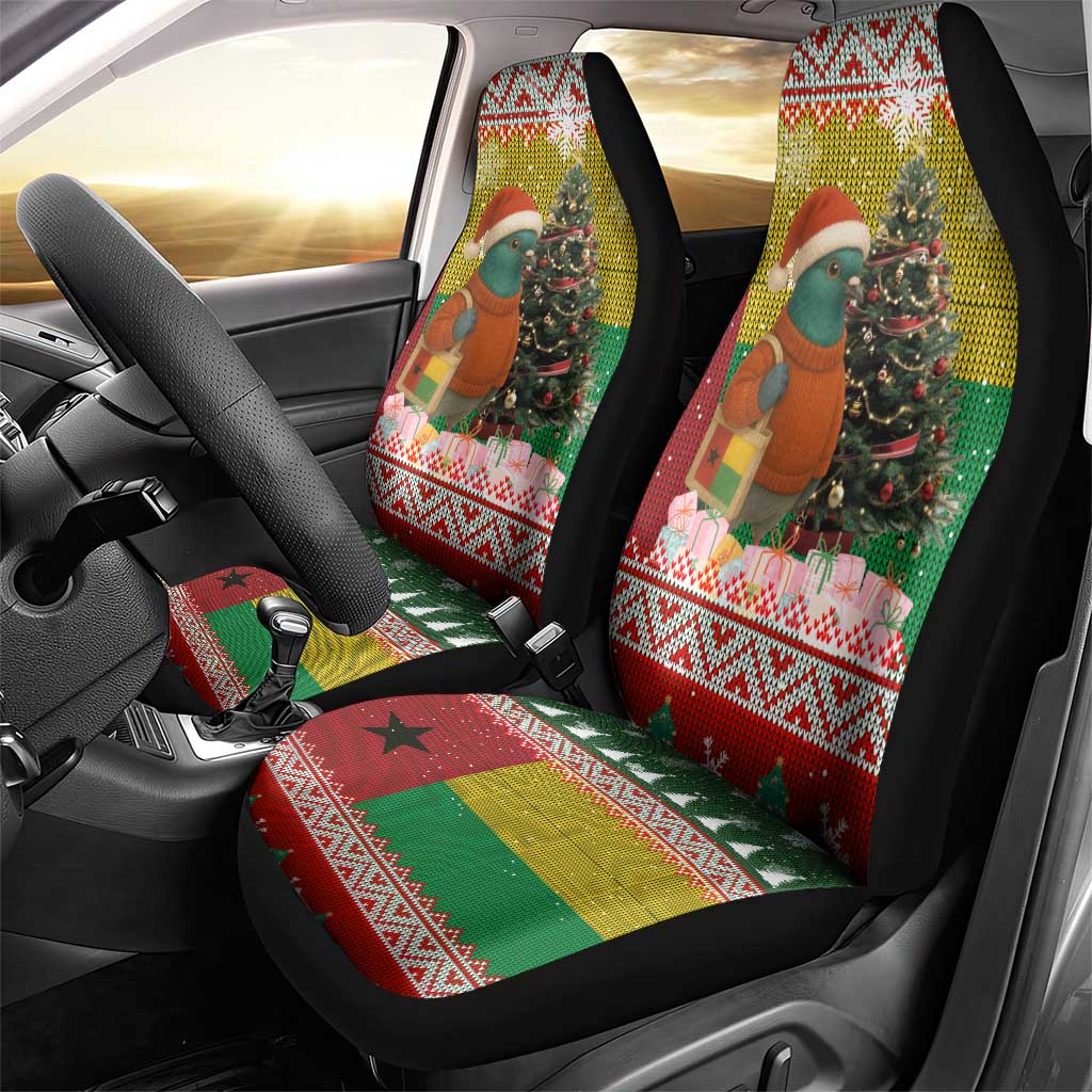 Guinea Bissau Christmas Car Seat Cover Santa Penguin Christmas Tree and Snowflake - African Pride