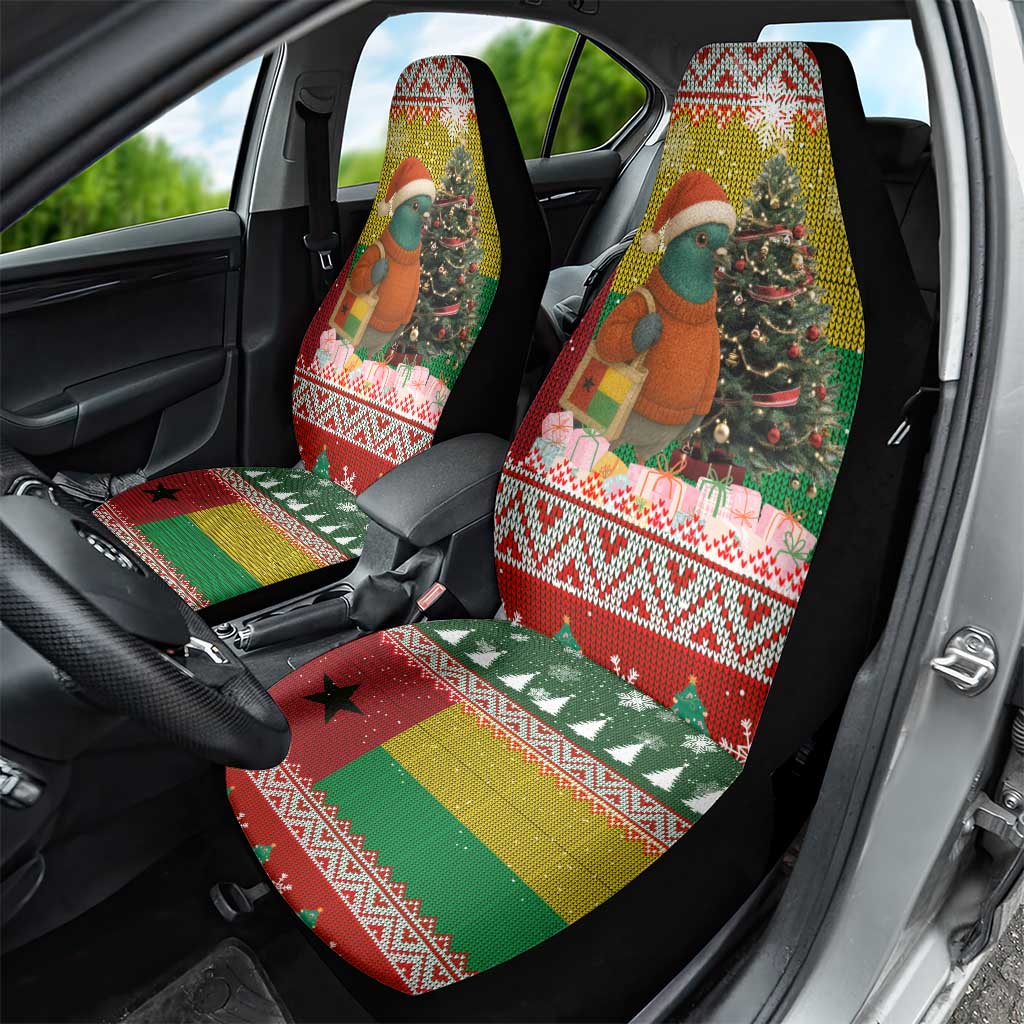 Guinea Bissau Christmas Car Seat Cover Santa Penguin Christmas Tree and Snowflake - African Pride