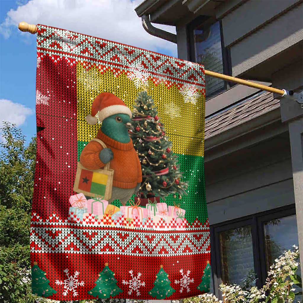 Guinea Bissau Christmas Garden Flag Santa Penguin Christmas Tree and Snowflake - African Pride