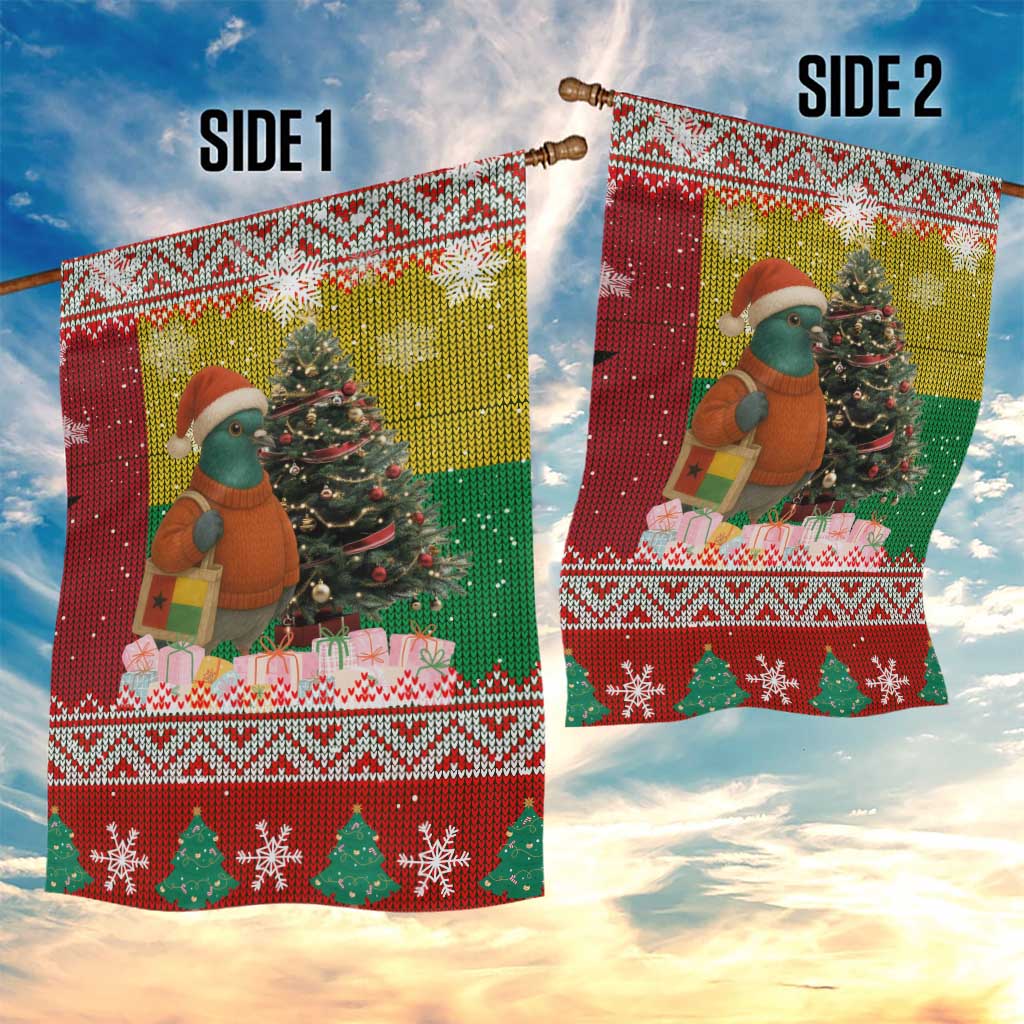 Guinea Bissau Christmas Garden Flag Santa Penguin Christmas Tree and Snowflake - African Pride