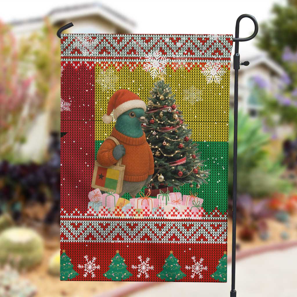 Guinea Bissau Christmas Garden Flag Santa Penguin Christmas Tree and Snowflake - African Pride