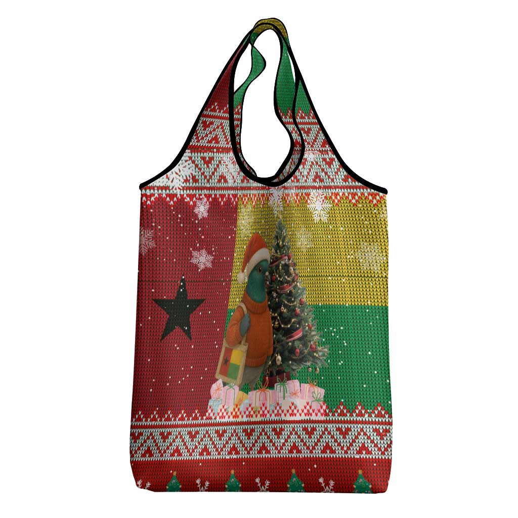Guinea Bissau Christmas Grocery Bag Santa Penguin Christmas Tree and Snowflake - African Pride