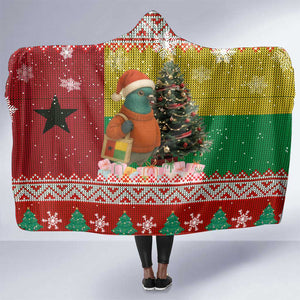 Guinea Bissau Christmas Hooded Blanket Santa Penguin Christmas Tree and Snowflake - African Pride