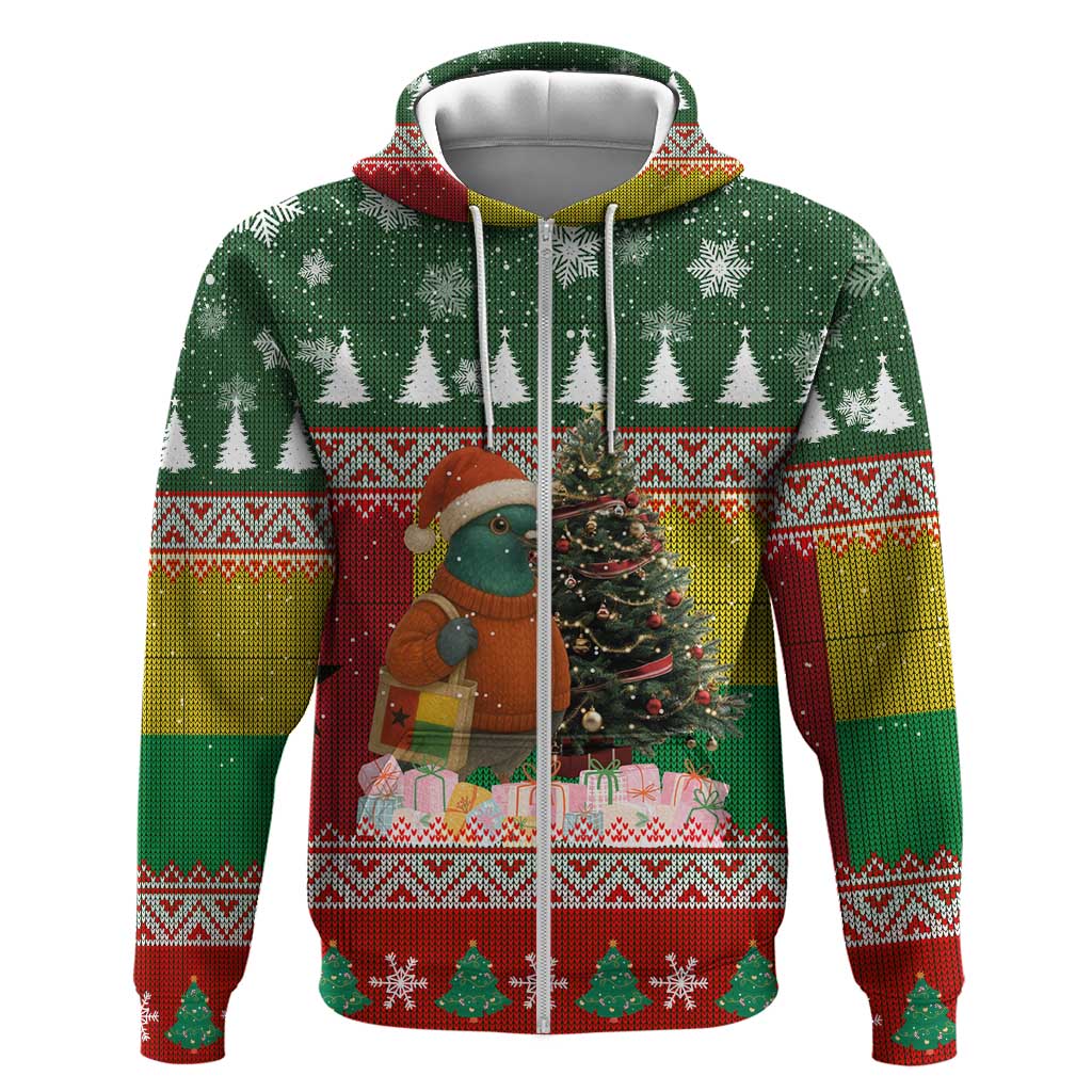 Guinea Bissau Christmas Hoodie Santa Penguin Christmas Tree and Snowflake - African Pride
