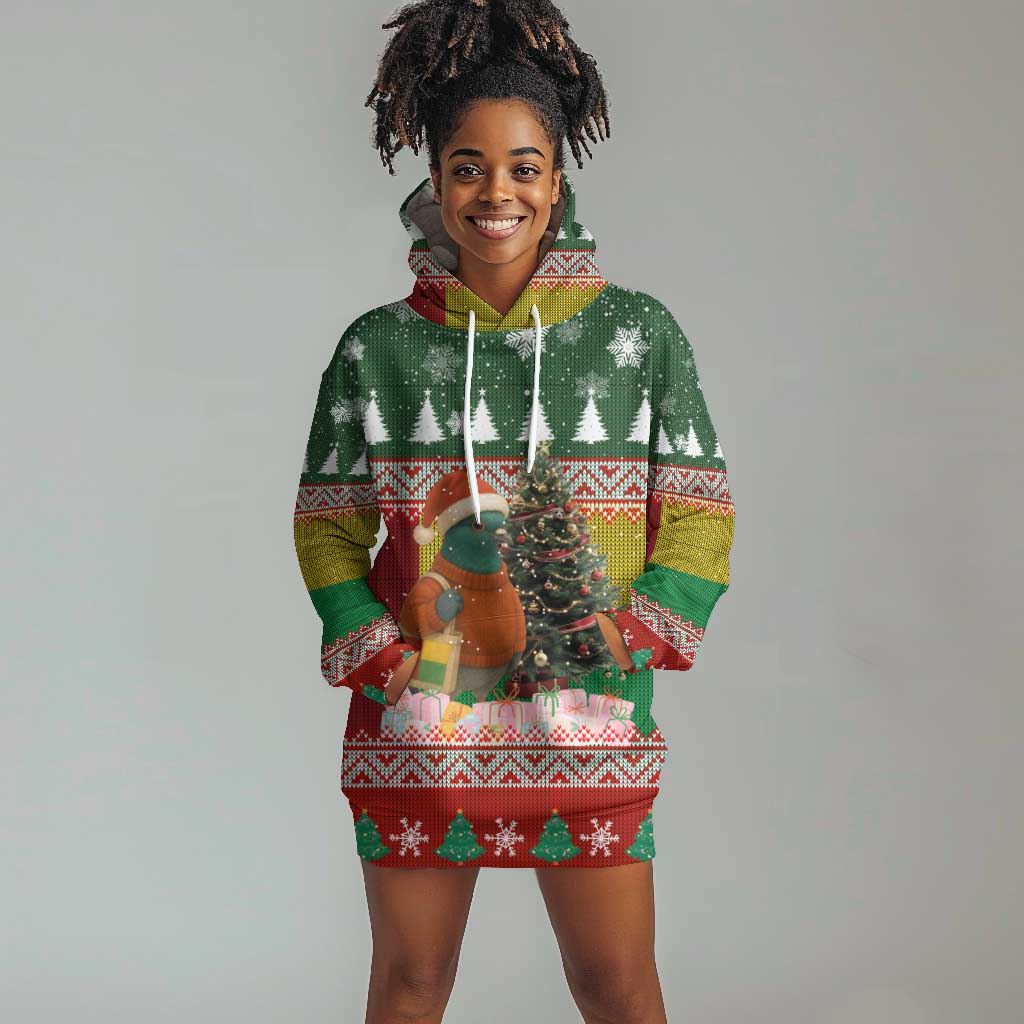 Guinea Bissau Christmas Hoodie Dress Santa Penguin Christmas Tree and Snowflake - African Pride
