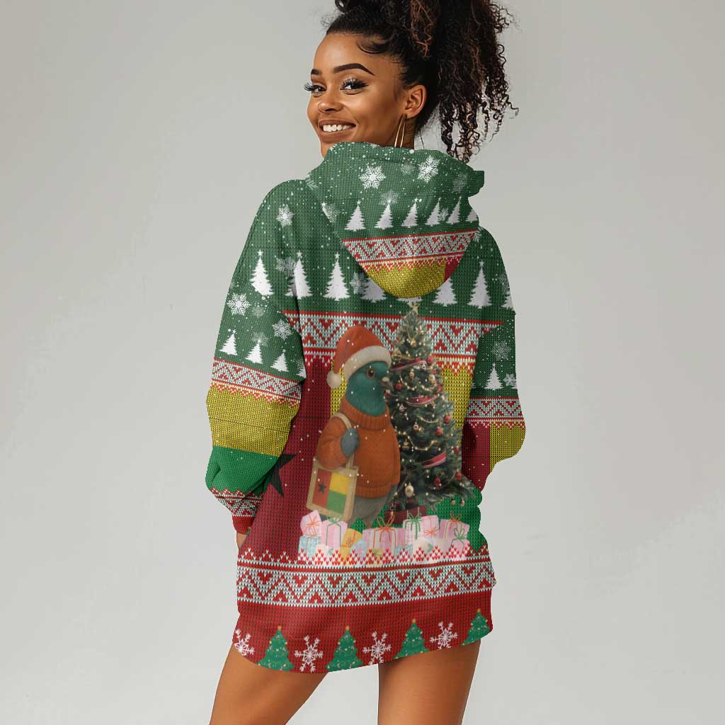 Guinea Bissau Christmas Hoodie Dress Santa Penguin Christmas Tree and Snowflake - African Pride