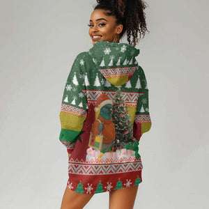Guinea Bissau Christmas Hoodie Dress Santa Penguin Christmas Tree and Snowflake - African Pride